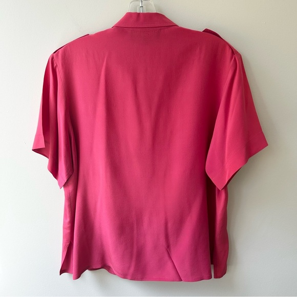 vintage Carole Little for Saint-Tropez West 100% silk button down blouse - Picture 5 of 8